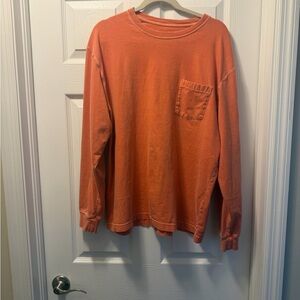 L.L. Bean Men’s Vibrant Orange Long Sleeve Crew Neck Shirt